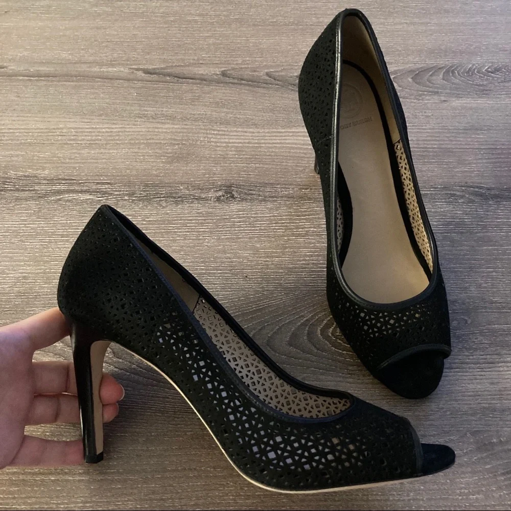 Like 🆕 Tory Burch Eleanor lasercut peep toe pumps